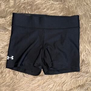 New UA Women's Mid-Rise Shorty Logo Compression Shorts Black size M